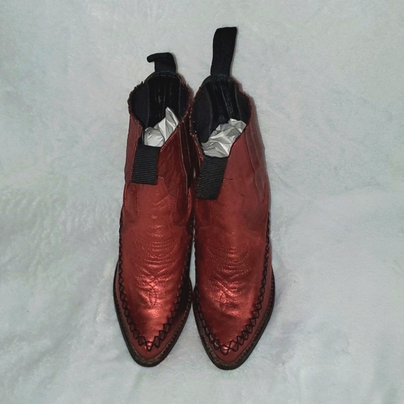 Jeffrey Campbell Metallic Western Ankle Boots Size 7 - Picture 1 of 16